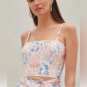 NWT Atoir Rogue Corset Floral Crop Top in Romance Patch Print